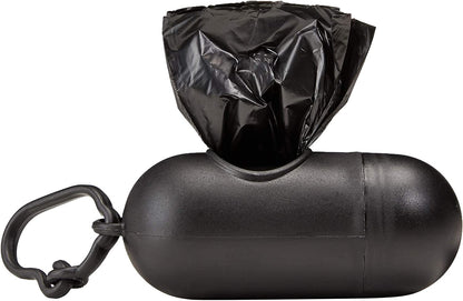 Unscented Standard Dog Poop Bags with Dispenser and Leash Clip, 33.02 X 22.86 CM, Black - 20 Rolls (300 Bags)