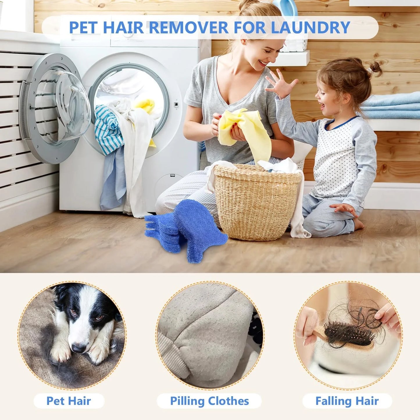 Pet Hair Remover Balls for Laundry - Set of 5 Reusable Lint Catchers for Washing Machines