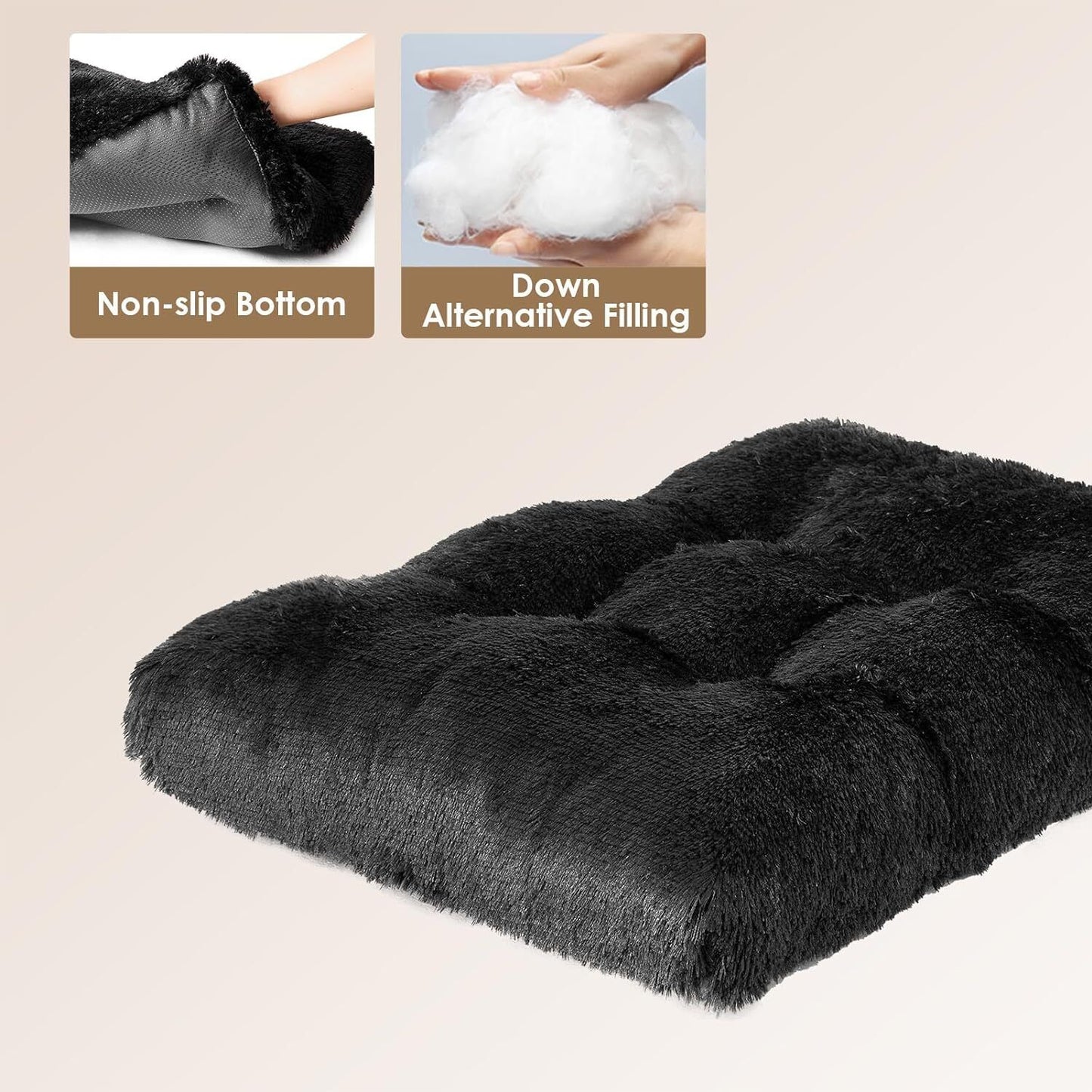 Large Washable Dog Bed - Soft Pet Cushion for Crate, Puppy, and Cat Mattress
