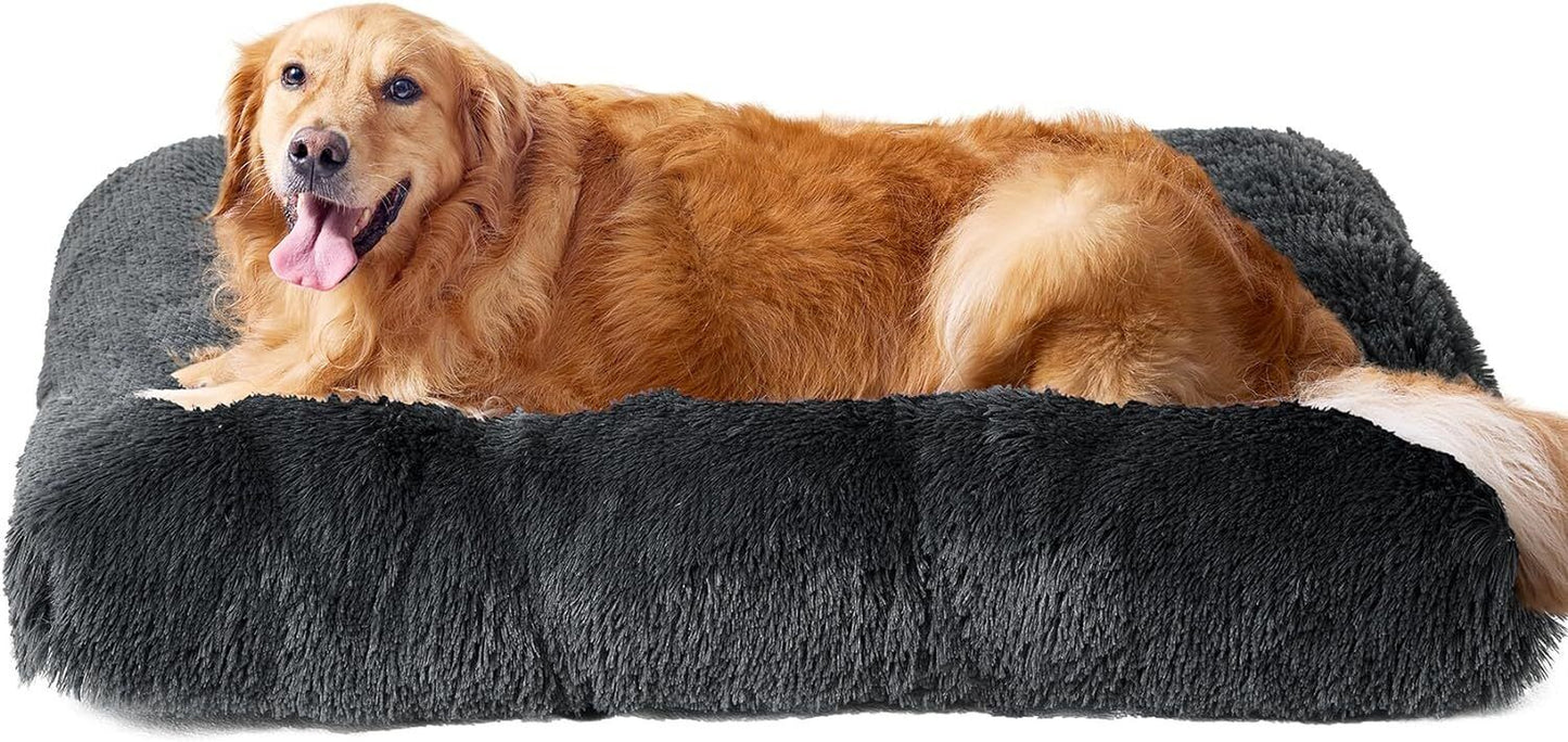 Large Washable Dog Bed - Soft Pet Cushion for Crate, Puppy, and Cat Mattress